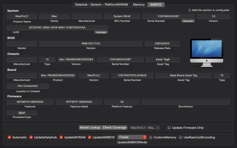 macOS için smbios bilgisi görseli